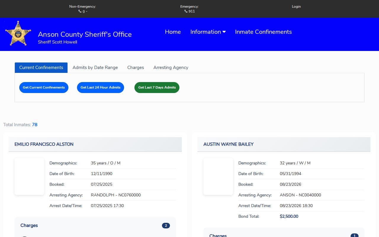Anson County Citizen Connect booking search